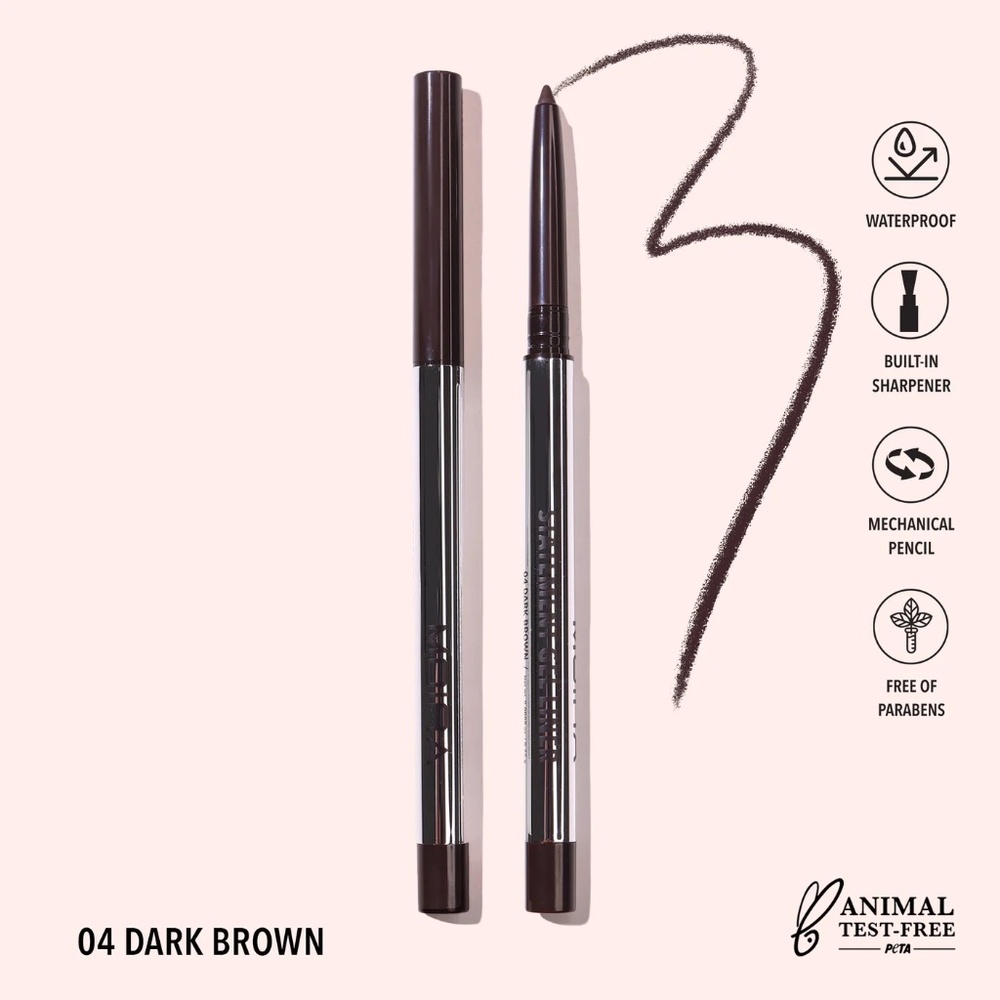 Moira- Gel Eyeliner Pencil Waterproof Dark Brown Eyeliner Mechanical Pencil